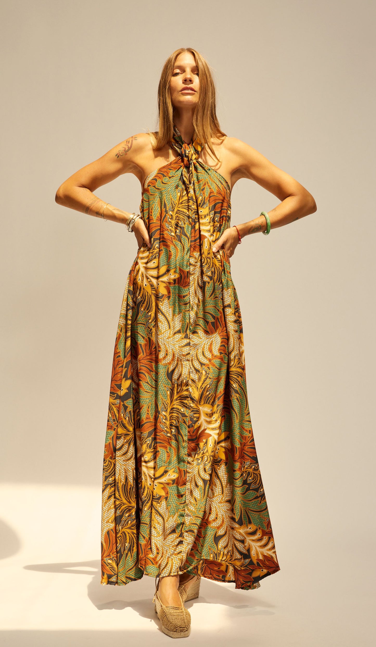 Astrid Dress | Jungle Print Moss Green